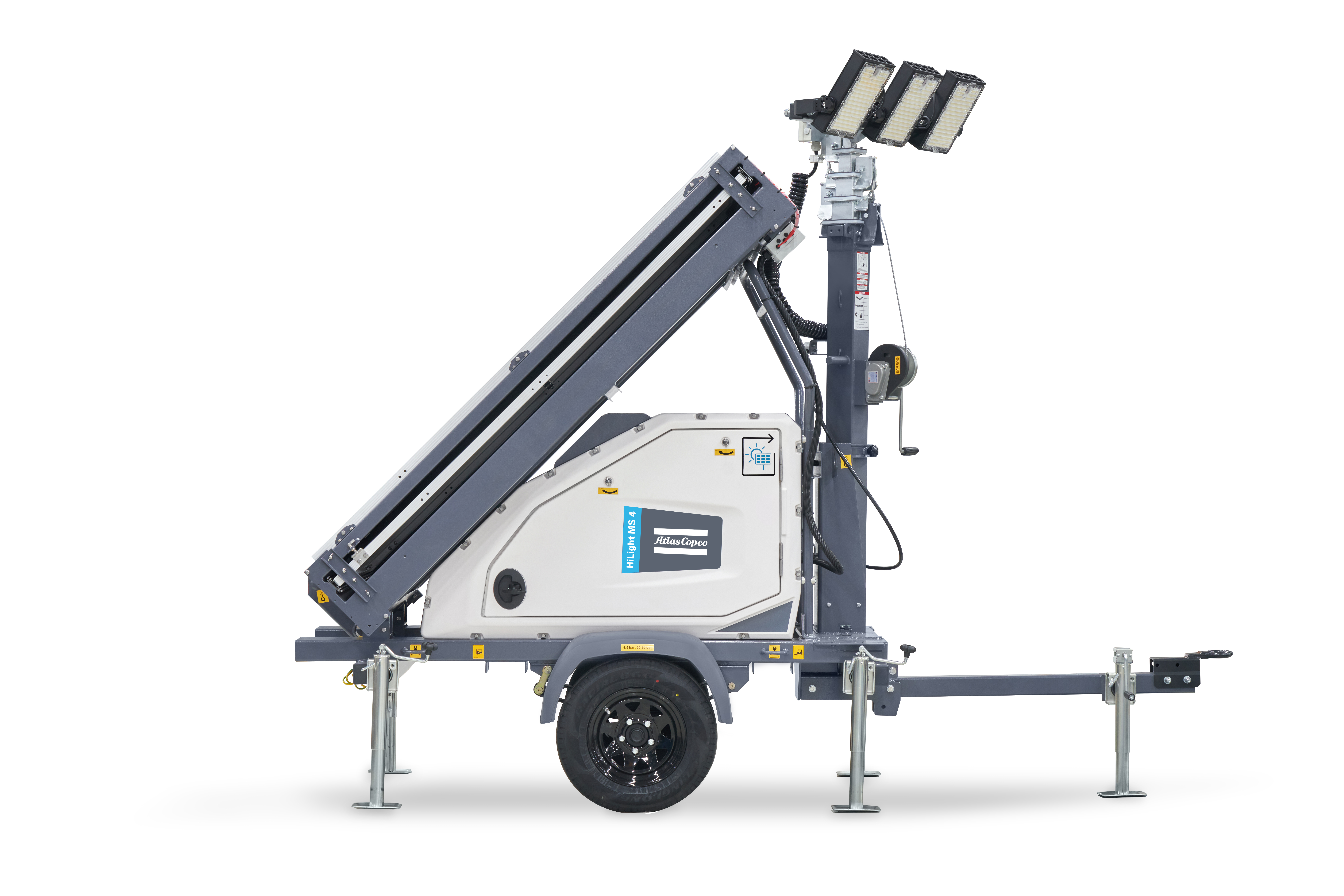 HiLight MS 4 em vista lateral com mastro elevado
